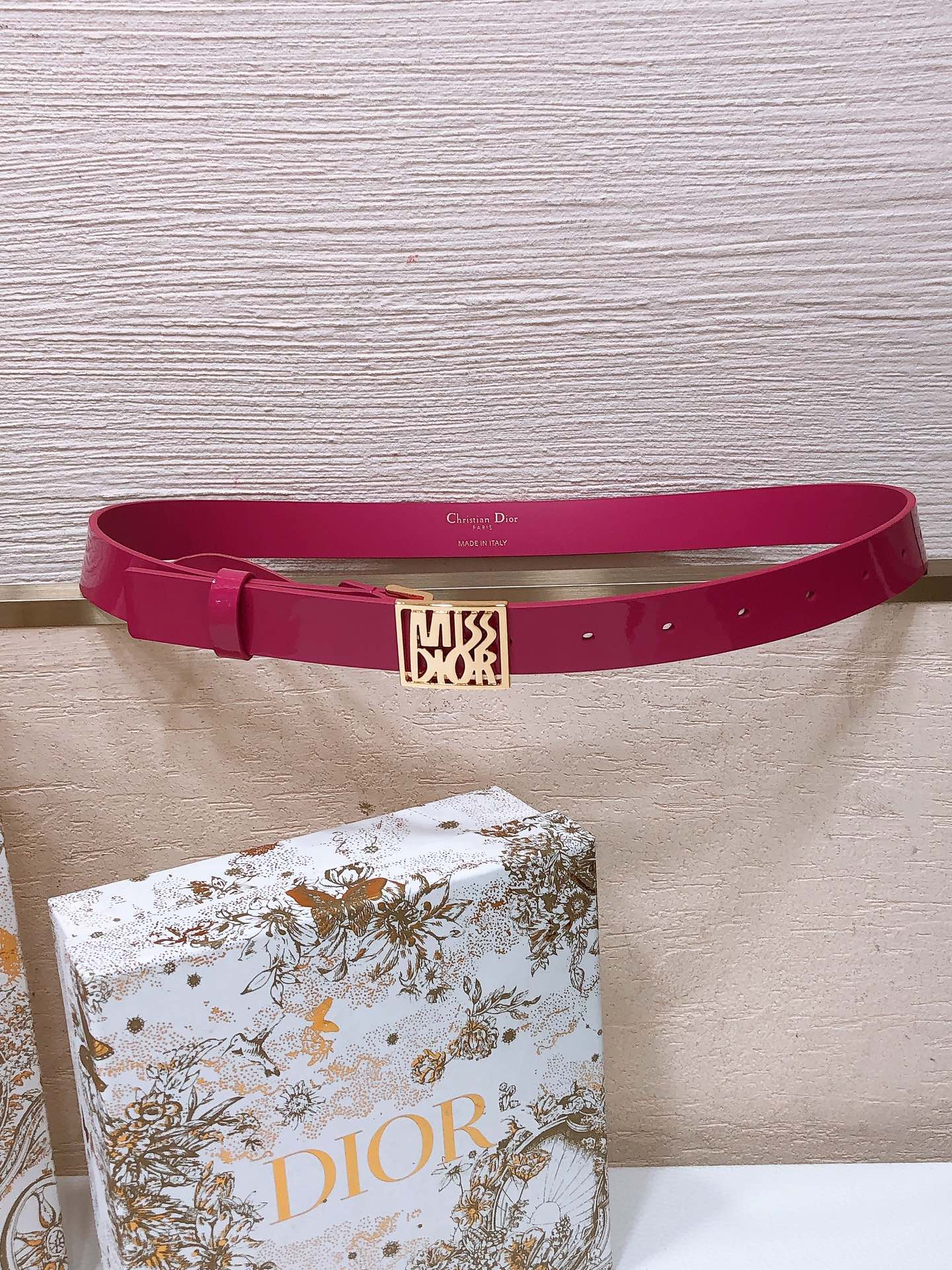DIOR 26S BELT 25 MM IN PINK CALFSKIN 654109
