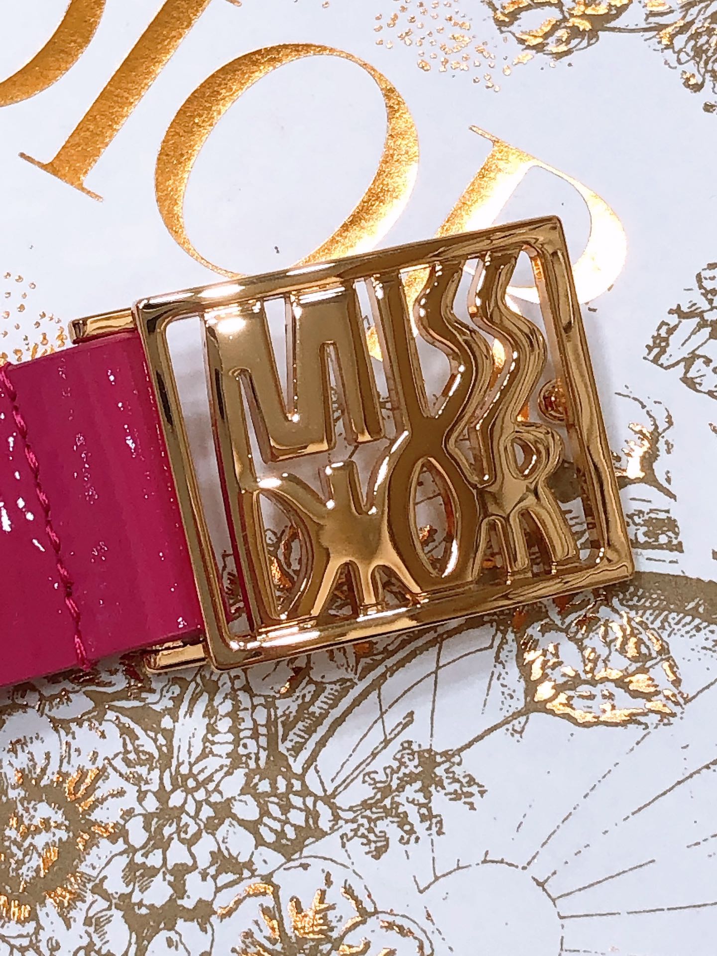 DIOR 26S BELT 25 MM IN PINK CALFSKIN 654109