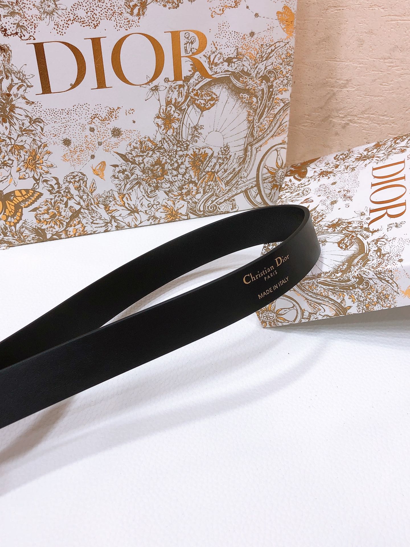 DIOR 26S BELT 25 MM IN BLACK CALFSKIN 655084