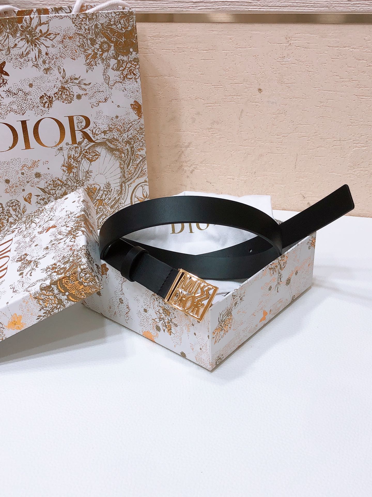 DIOR 26S BELT 25 MM IN BLACK CALFSKIN 655084