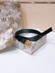 DIOR 26S BELT 25 MM IN BLACK CALFSKIN 655084