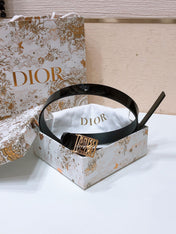 DIOR 26S BELT 25 MM IN BLACK CALFSKIN 655085