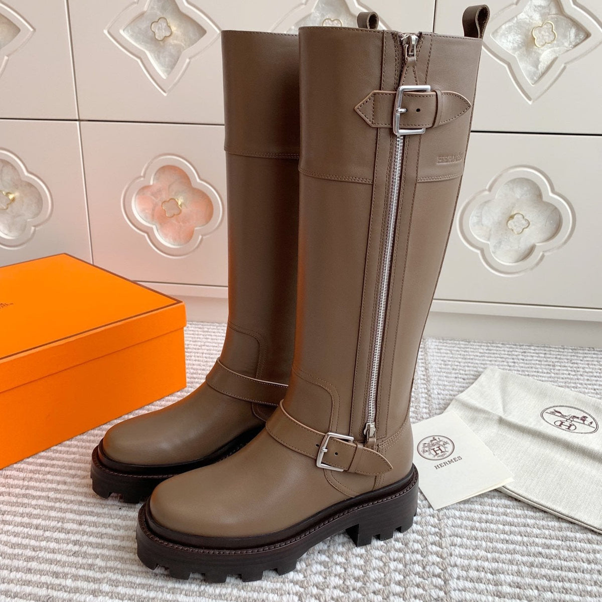 JAIME BOOT IN CEDAR BROWN CALFSKIN