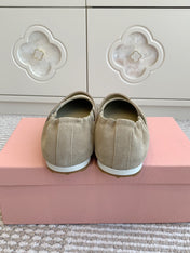 MARY JANE FLATS IN TROUT SUEDE
