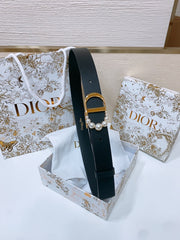 DIOR 25S BELT 30 MM IN BLACK CALFSKIN 586583