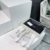 WHITE PYTHON PRINT LEATHER BALLET FLATS