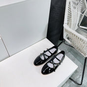LES BALLERINES CELINE BABIES IN BLACK PATENT CALFSKIN