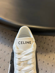 BLOCK SNEAKER WITH TRIOMPHE IN WHITE MIX BLACK CALFSKIN