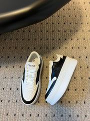 BLOCK SNEAKER WITH TRIOMPHE IN WHITE MIX BLACK CALFSKIN