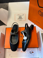 KLEO SLINGBACK IN BLACK CALFSKIN