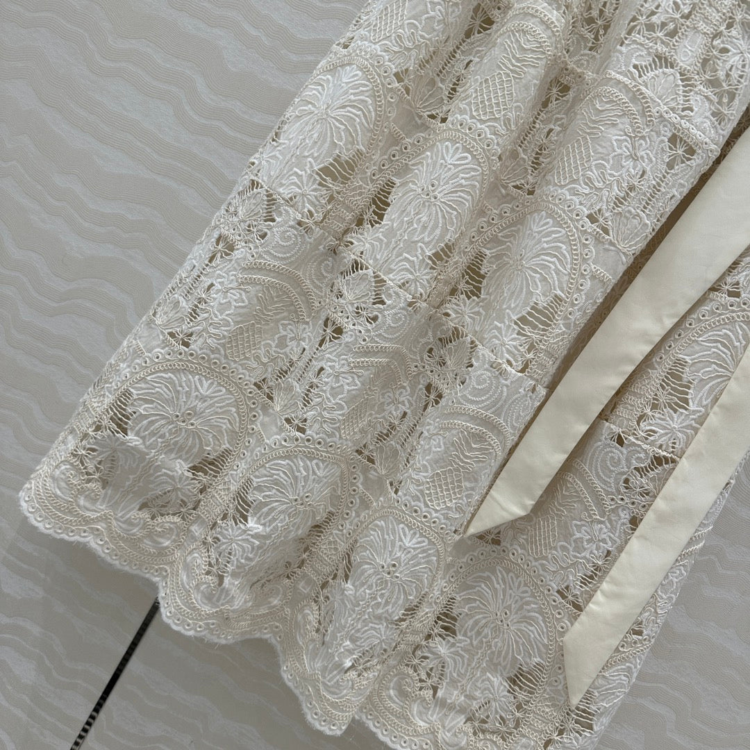 VALENTINO LONG SKIRT WITH LACE TRIM 261434