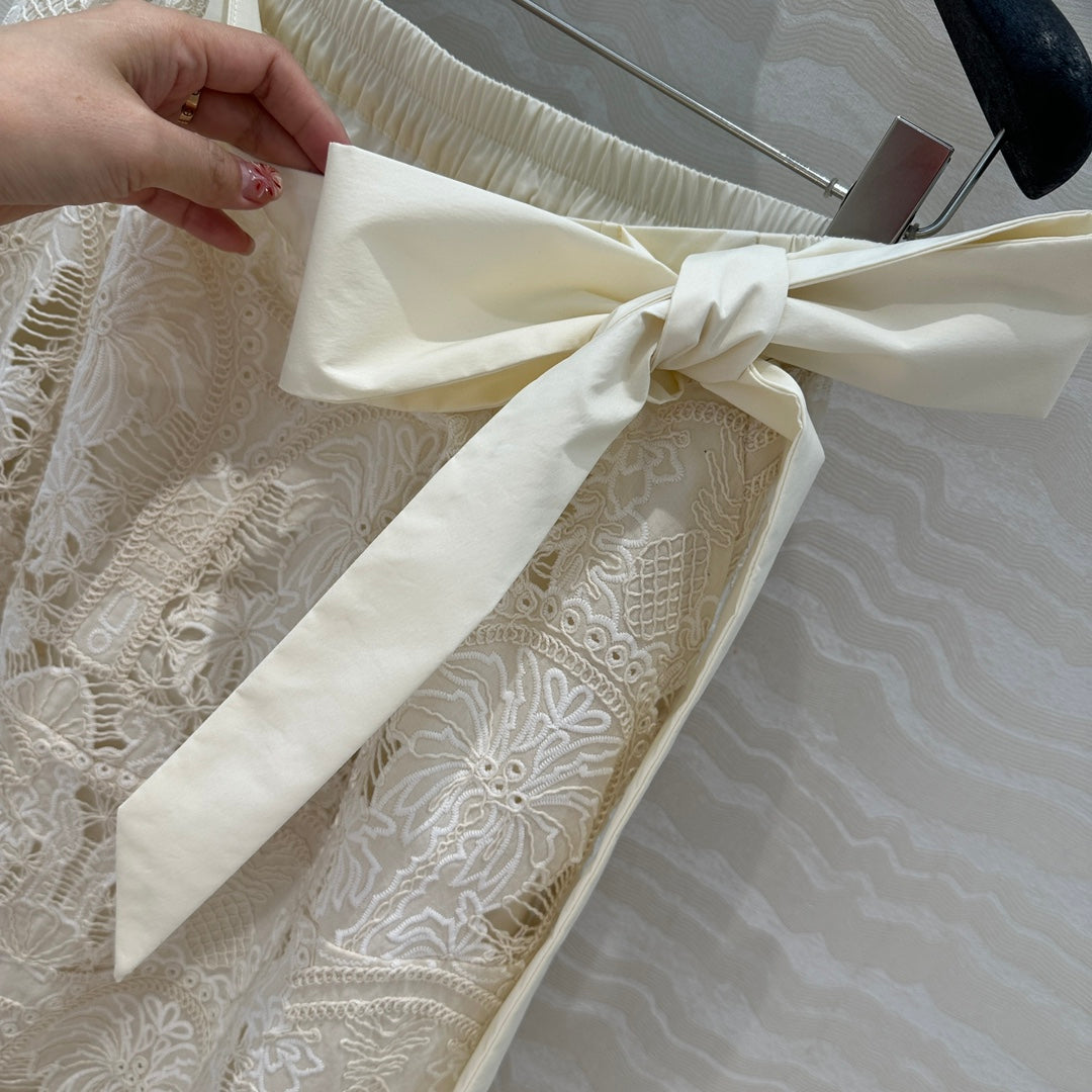 VALENTINO LONG SKIRT WITH LACE TRIM 261434