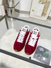 MIUMIU 26S SNEAKERS IN WINE RED SUEDE