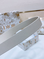 DIOR 26S BELT 25 MM IN CREAM WHITE CALFSKIN 668367