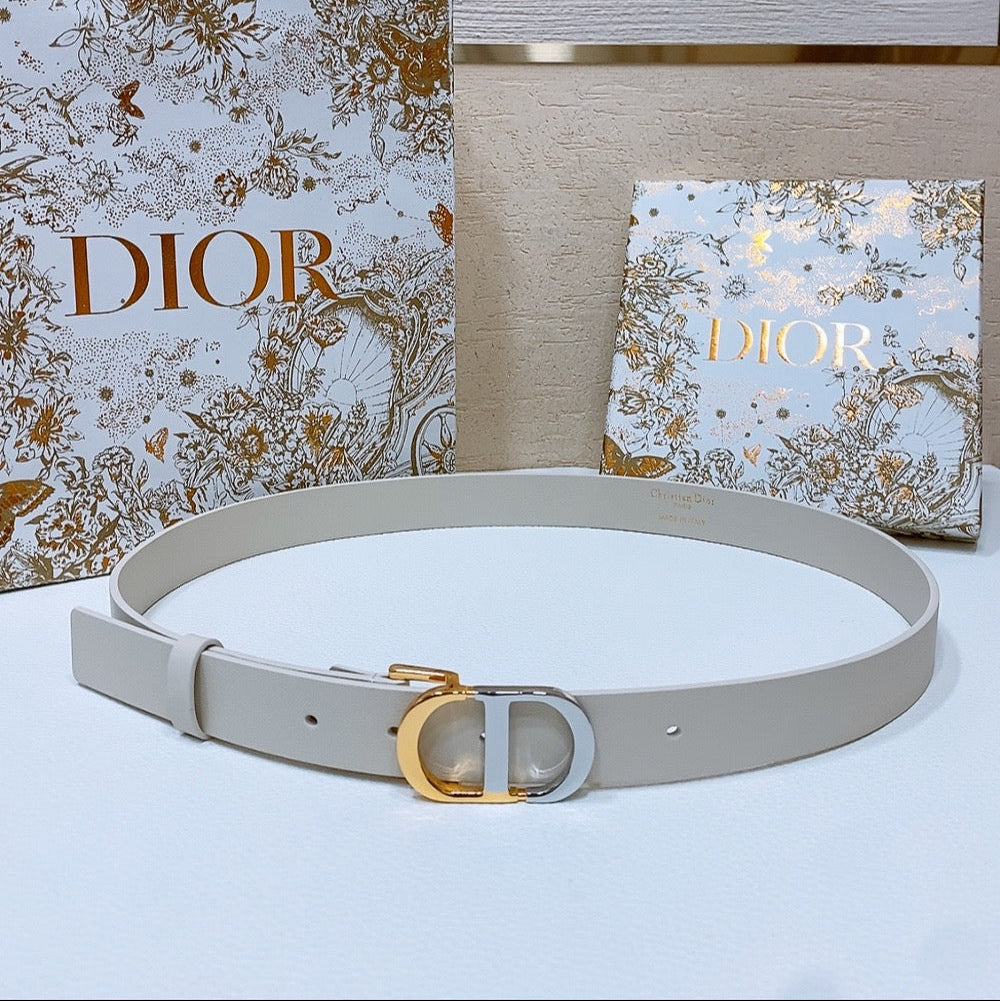 DIOR 26S BELT 25 MM IN CREAM WHITE CALFSKIN 668367