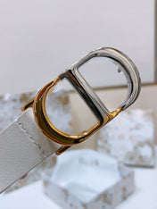 DIOR 26S BELT 25 MM IN CREAM WHITE CALFSKIN 668367