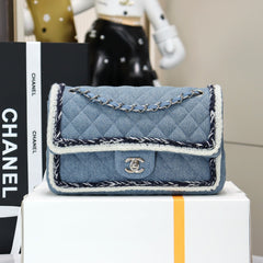 CHANEL 25S FLAP BAG 25 CM IN LIGHT BLUE DENIM