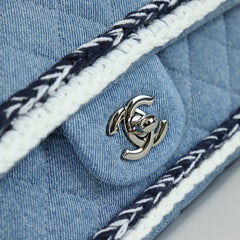 CHANEL 25S FLAP BAG 25 CM IN LIGHT BLUE DENIM