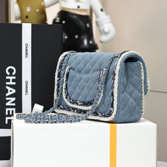 CHANEL 25S FLAP BAG 25 CM IN LIGHT BLUE DENIM