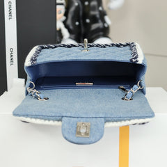 CHANEL 25S FLAP BAG 20 CM IN LIGHT BLUE DENIM
