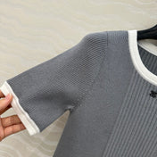 CC Knitted T-Shirt Gray Cotton