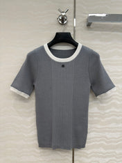 CC Knitted T-Shirt Gray Cotton