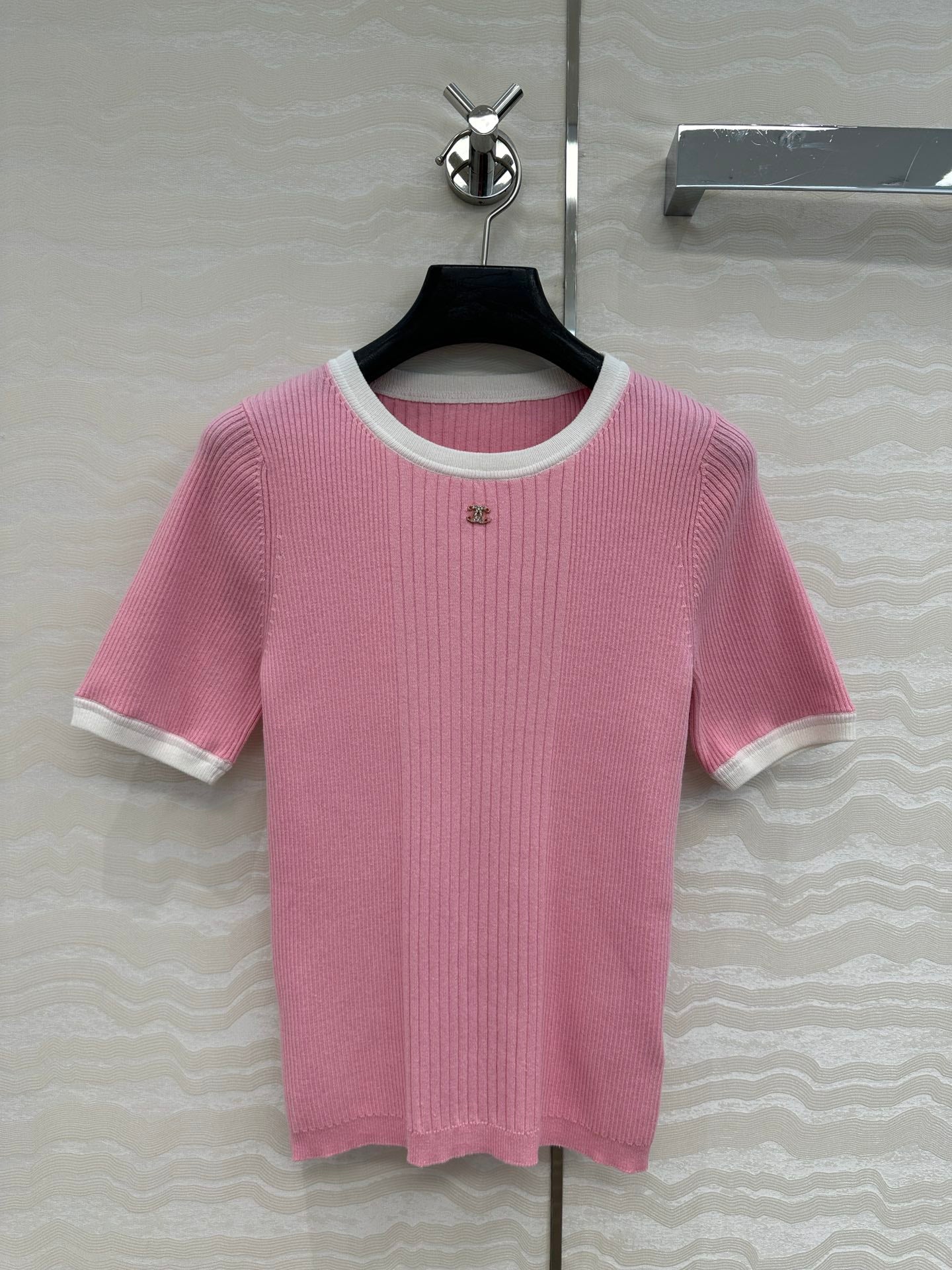 CC Knitted T-Shirt Pink Cotton