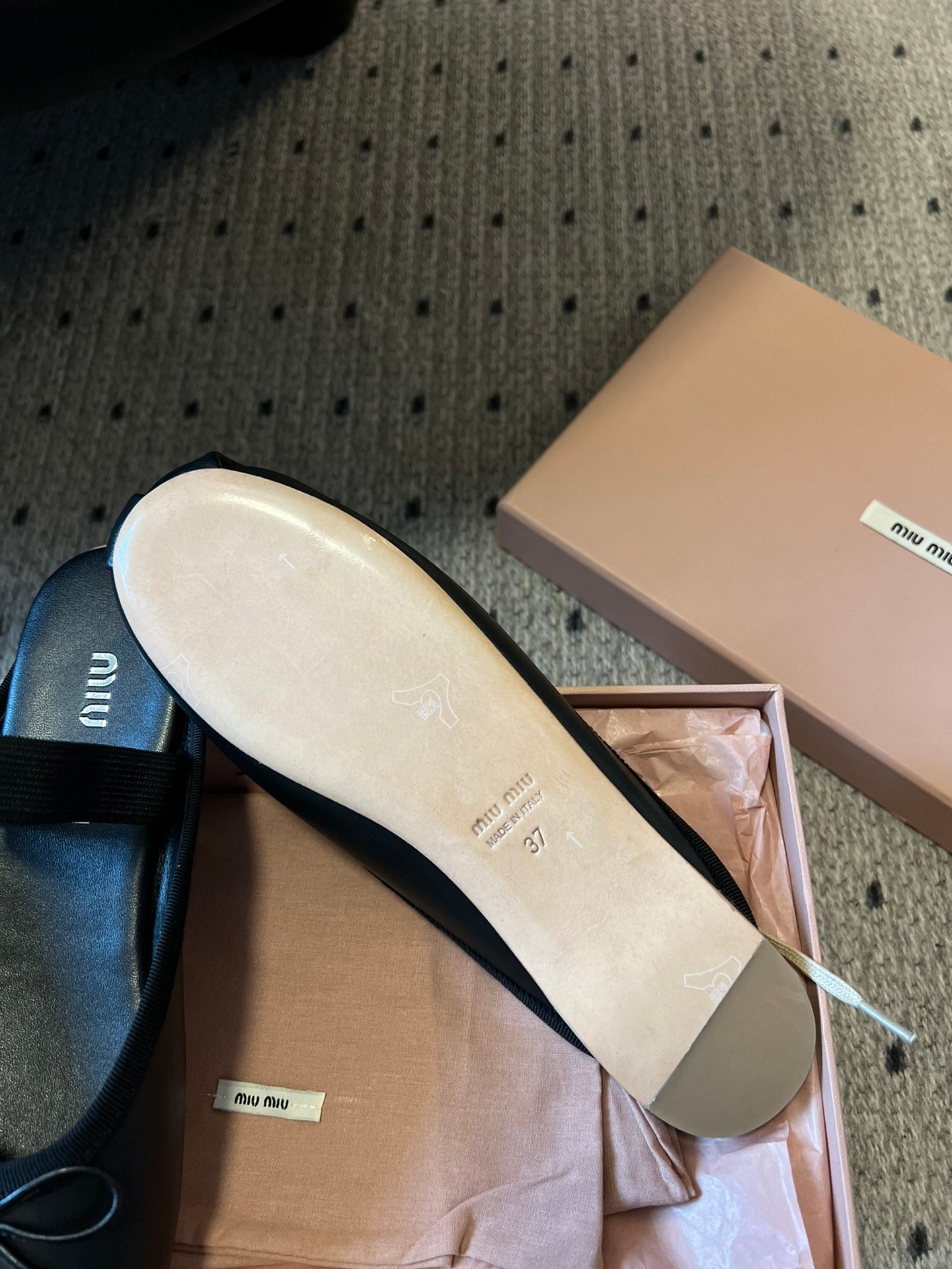 MIUMIU 26S BALLET MULES IN BLACK CALFSKIN WITH BOW