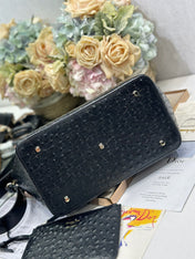 DIOR 26S TOUJOURS BAG 28 IN BLACK OSTRICH