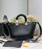 DIOR 26S TOUJOURS BAG 28 IN BLACK OSTRICH