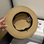 MM STRAW HAT IN BEIGE WITH RHINESTONE EMBELLISHED