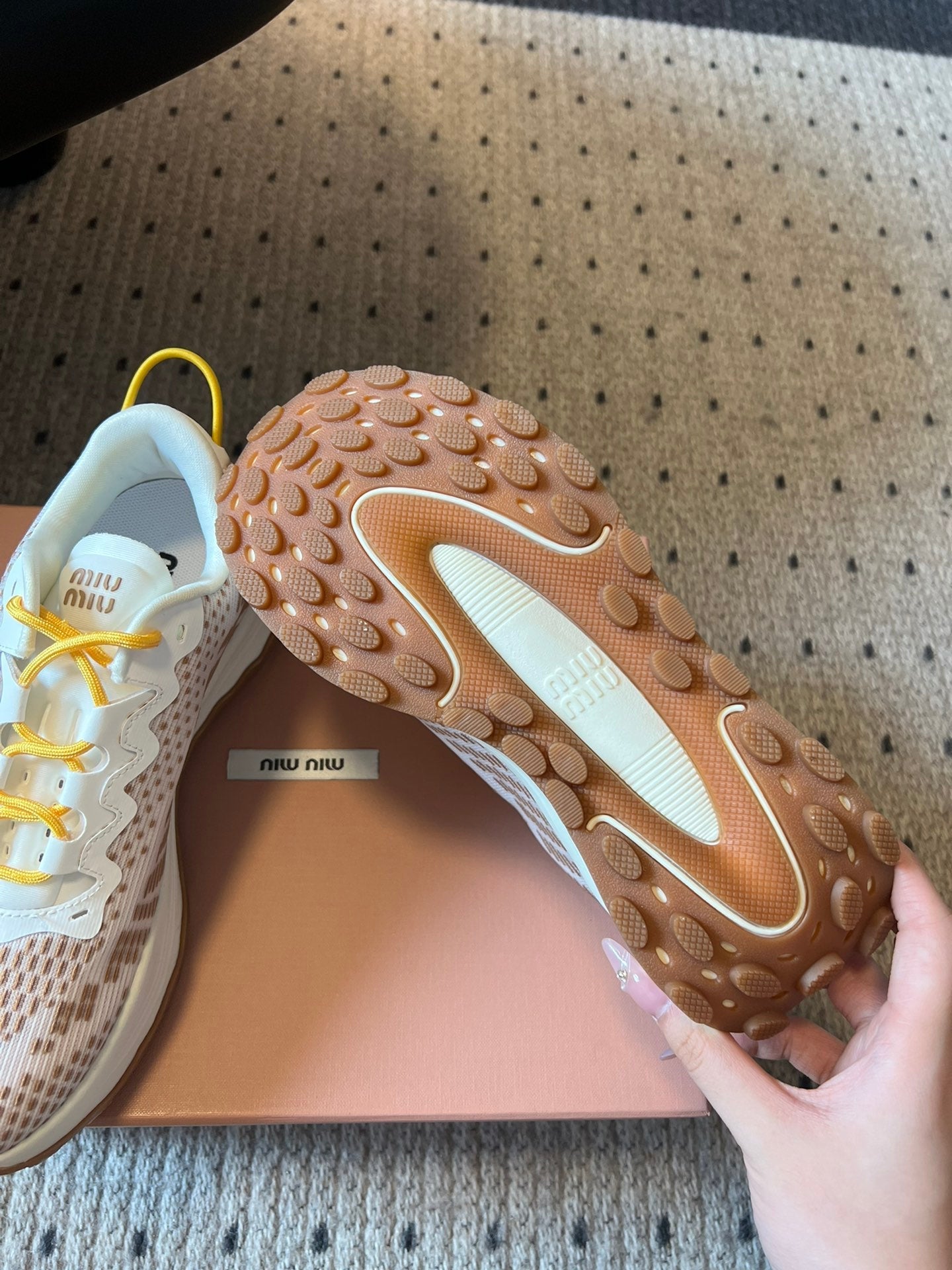 MIUMIU 26S SNEAKERS IN LIGHT PINK TECHNICAL FABRIC