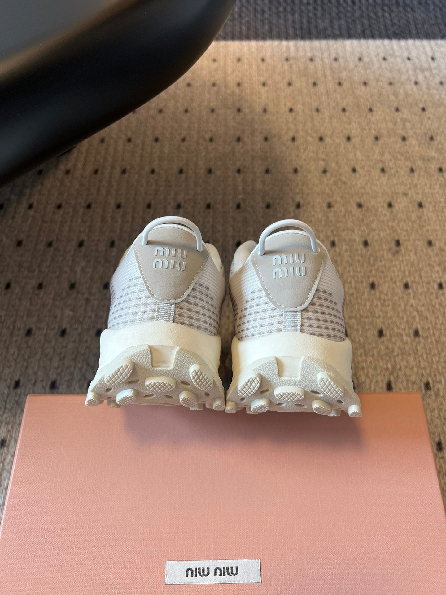 MIUMIU 26S SNEAKERS IN CLOUDY GRAY TECHNICAL FABRIC
