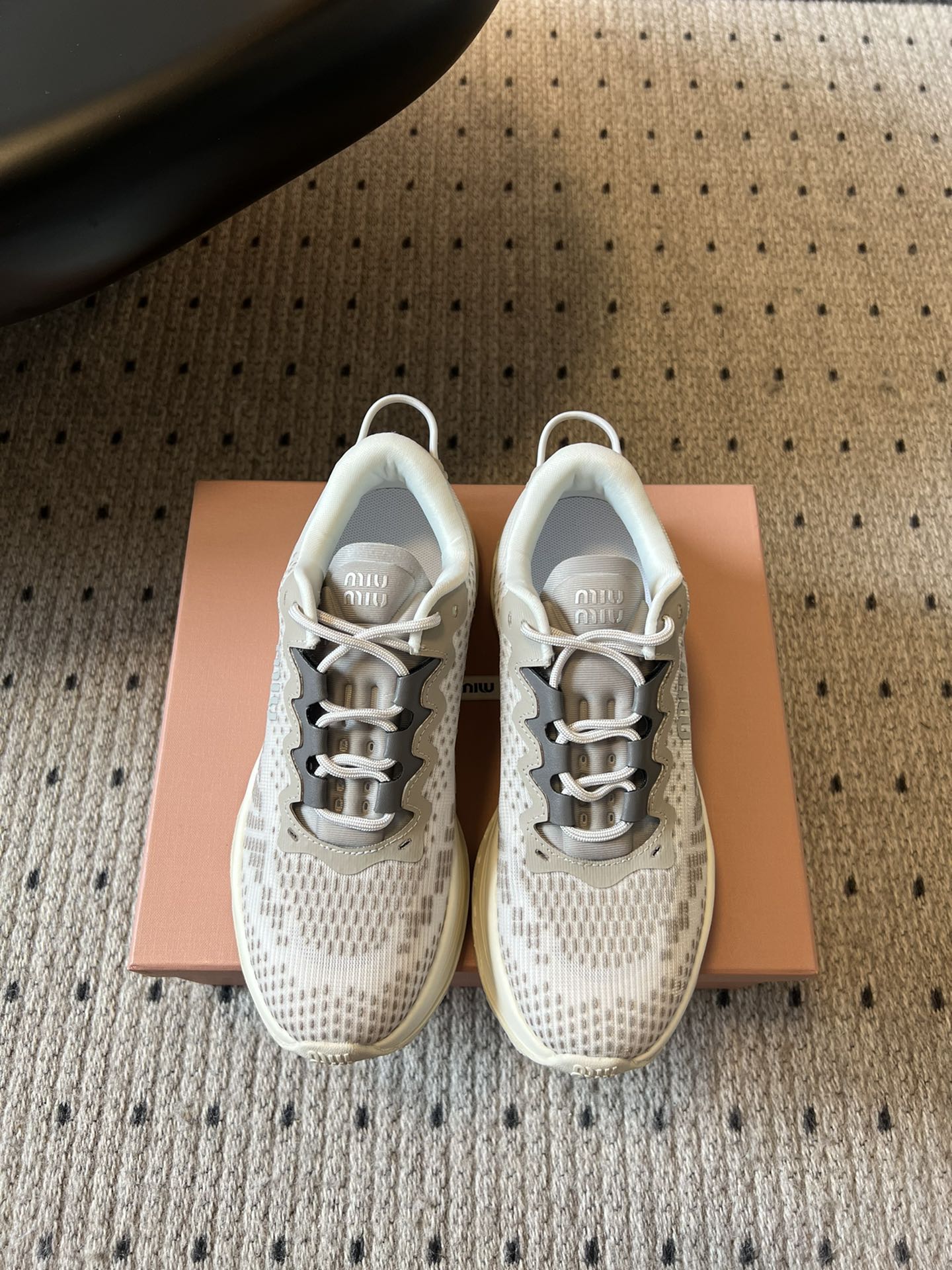 MIUMIU 26S SNEAKERS IN CLOUDY GRAY TECHNICAL FABRIC