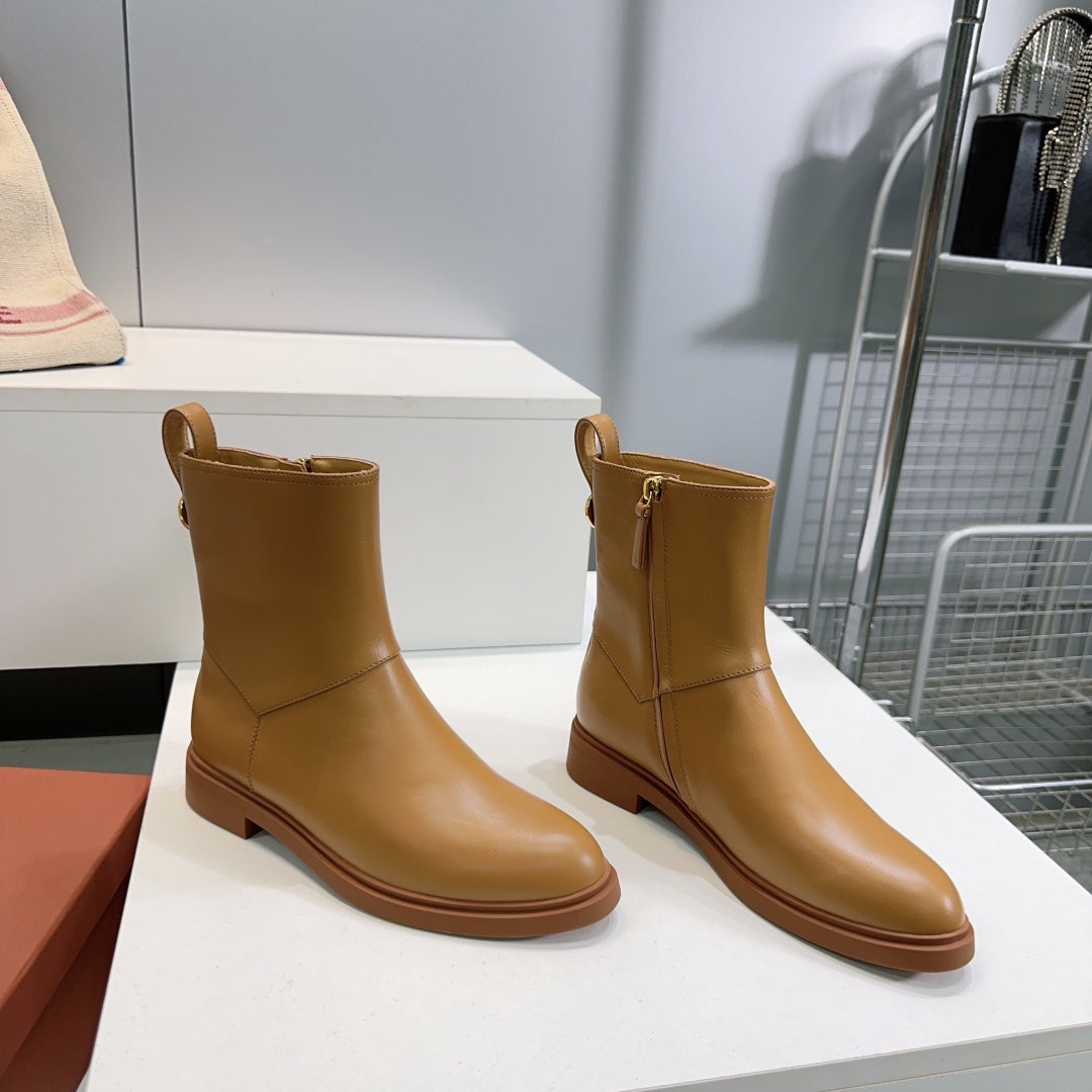 LP 25S KILDA ANKLE BOOT IN GOLDEN BROWN CALFSKIN