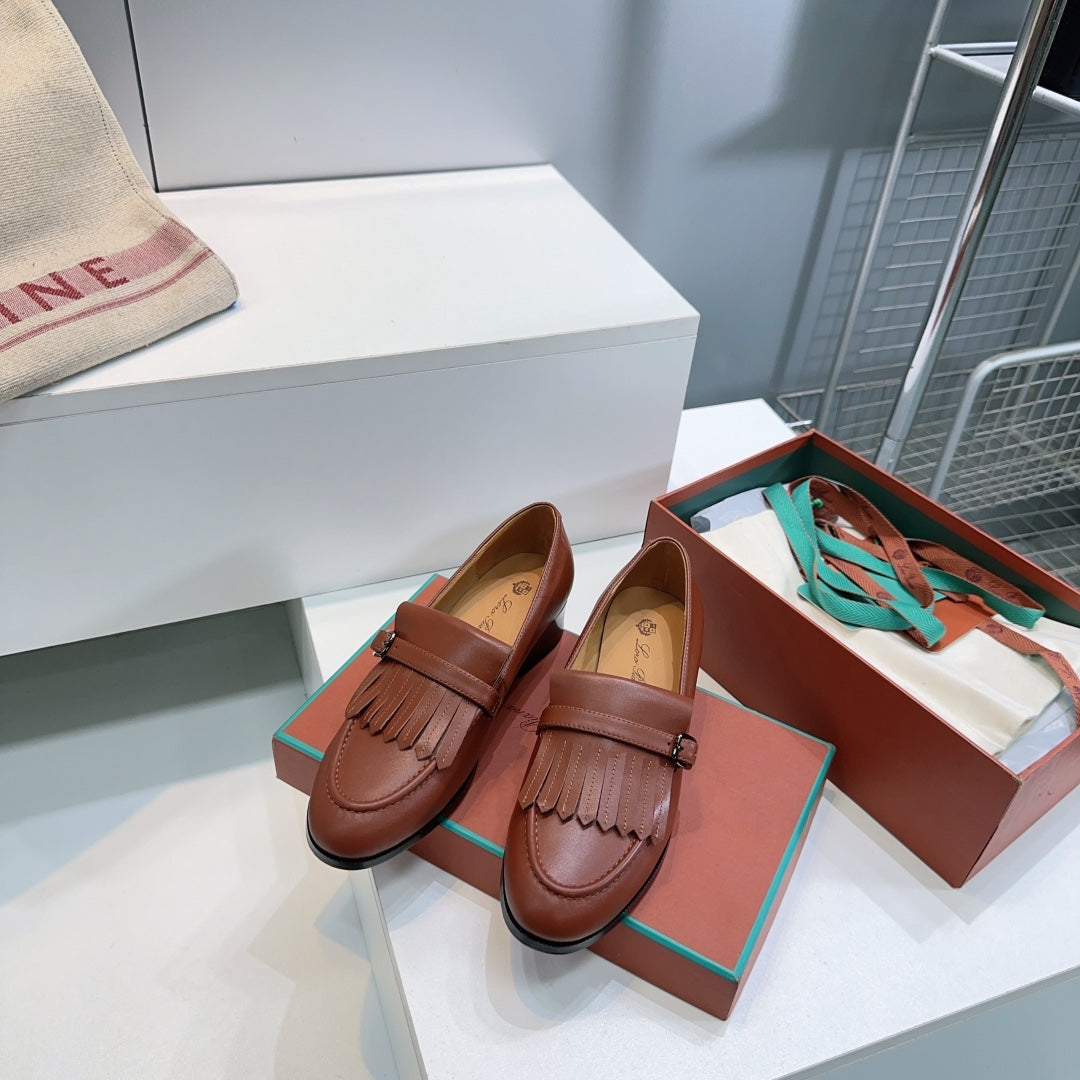 LP 25S PENNAN FRINGE LOAFER 35MM IN GLAZED HONEY CALFSKIN