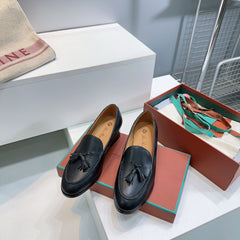 LP 25S SERGE TASSEL LOAFER 35MM IN BLACK CALFSKIN