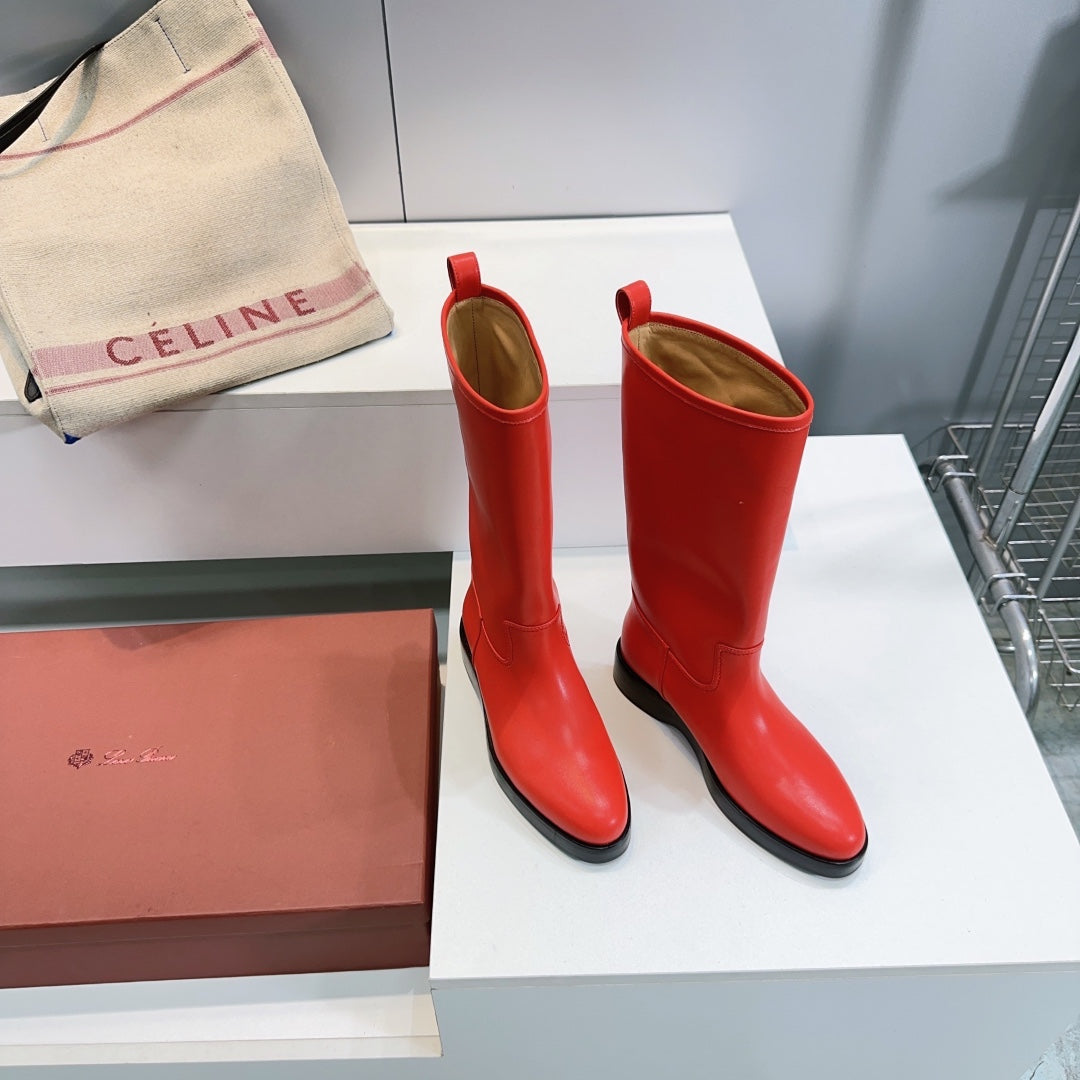 LP 25S JOHN BOOT IN VERMILION CALFSKIN