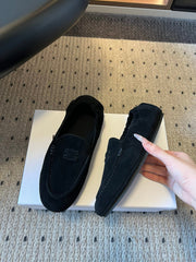 CELINE 25S LOAFERS FLAT IN BLACK SUEDE
