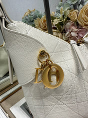 DIOR 26S VOYAGE BAG 22 IN CREAM WHITE CALFSKIN