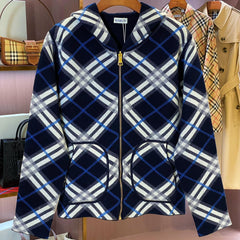 BURBERRY 25S REVERSIBLE PLAID KNIT HOODIE 0004