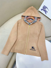 BURBERRY 25S REVERSIBLE PLAID KNIT HOODIE 0003