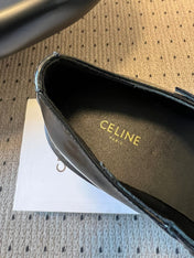 CELINE 26S BULKY BABIES MARY JANE SHOES 40 MM IN BLACK CALFSKIN