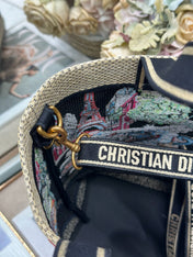 DIOR 26S BOOK TOTE BAG 25 IN MUTICOLOR RAFFIA STYLE 1