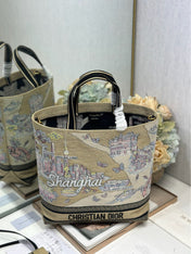DIOR 26S BOOK TOTE BAG 34 IN MUTICOLOR RAFFIA STYLE 3