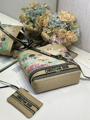DIOR 26S BOOK TOTE BAG 34 IN MUTICOLOR RAFFIA