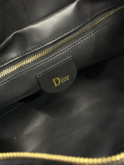 DIOR 26S LADY BAG 34 IN BLACK SUEDE