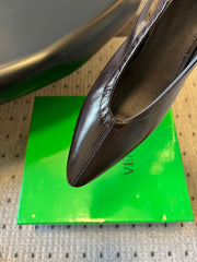 BOTTEGA VENETA 26S HIGH HEELS 40 MM IN DARK BROWN CALFSKIN