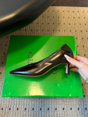 BOTTEGA VENETA 26S HIGH HEELS 40 MM IN DARK BROWN CALFSKIN