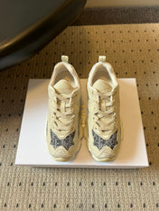 DIOR 26S VIBE SNEAKER 55MM IN DARK GRAY DIOR OBLIQUE LUSENTI EMBROIDERED COTTON AND BEIGE SUEDE